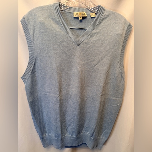 Peter Millar Other - Peter Millar Size Medium Silk Cotton Cashmere Blend Sweater Vest Light Blue Golf